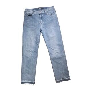 Hudson Nico Cigarette Jeans Womens 28 Light Wash Frayed Hem